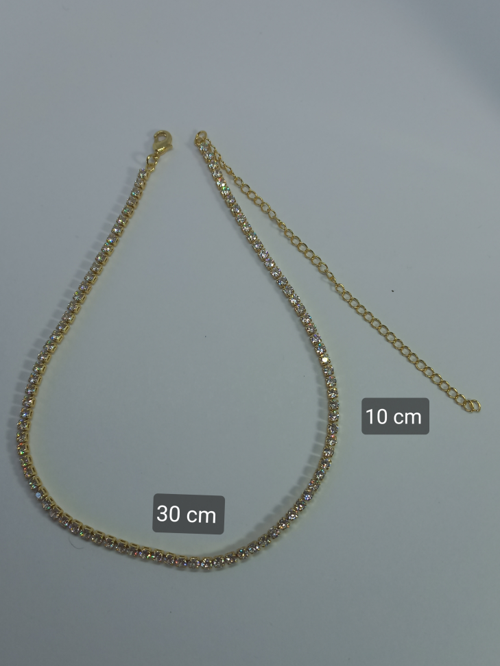 Conjunto Choker e pulseira de zircônia - #1