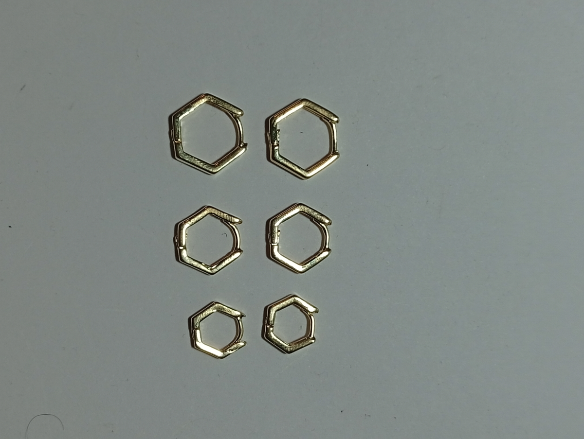 Brinco Trio losango, banhado a ouro 18k - #3