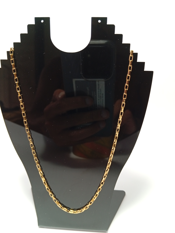 Corrente tijolo 2,5mm 60 cm Dourado, Aço Inox 316L - #2