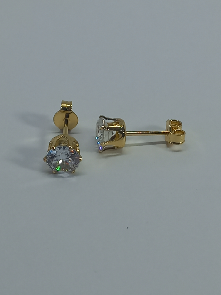 Brinco zircônia redondo - #3