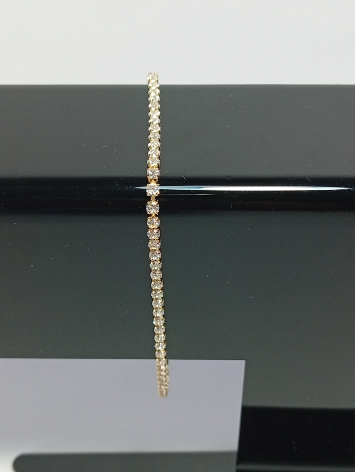 Pulseira Riviera Quadrada 17+5 Cm, banhada a ouro 18k - #2