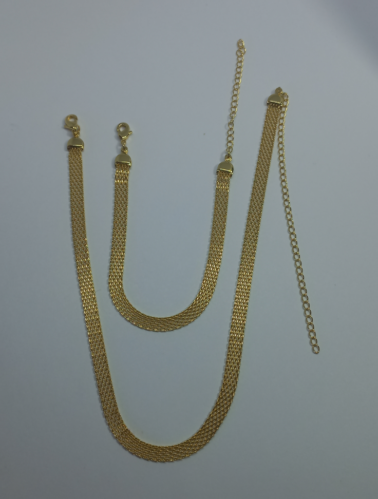 Conjunto Pulseira e Choker de tela - #1