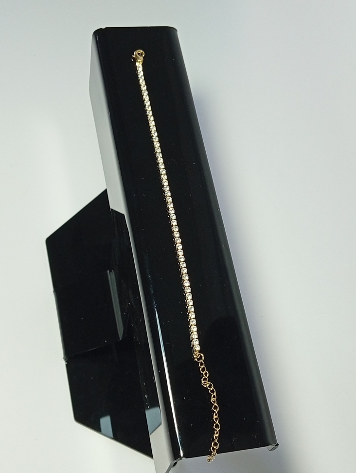 Pulseira Riviera Quadrada 17+5 Cm, banhada a ouro 18k - #3