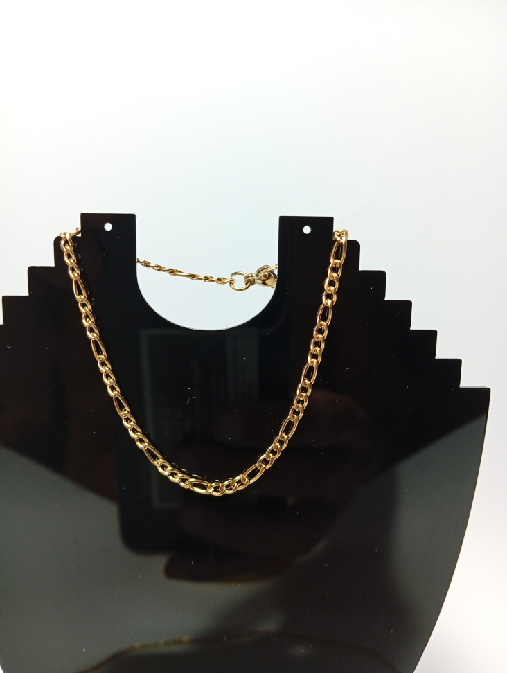Conjunto 3x1 Fígaro 2.8 mm Dourado, pulseira e corrente - #3