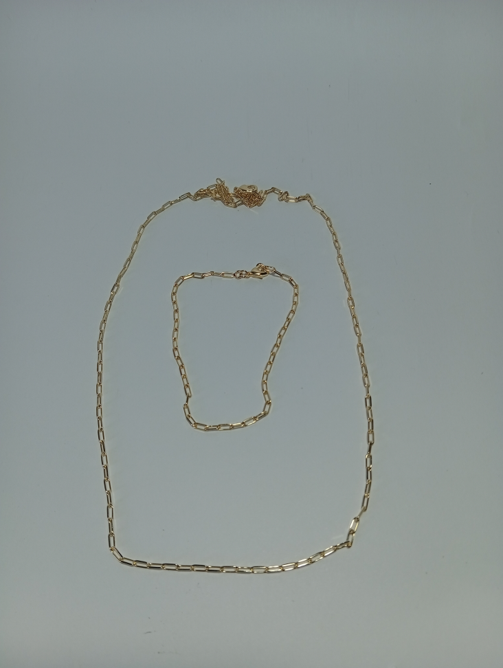 Conjunto Pulseira e Corrente Masculina, banhada a ouro 18k - #3