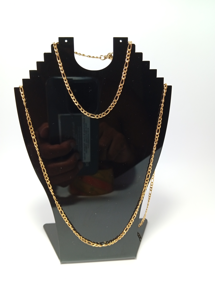 Conjunto 3x1 Fígaro 2.8 mm Dourado, pulseira e corrente - #4