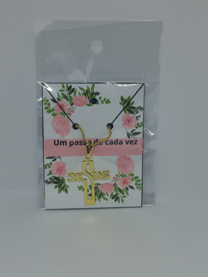 Corrente com Crucifixo escrito JESUS - #2