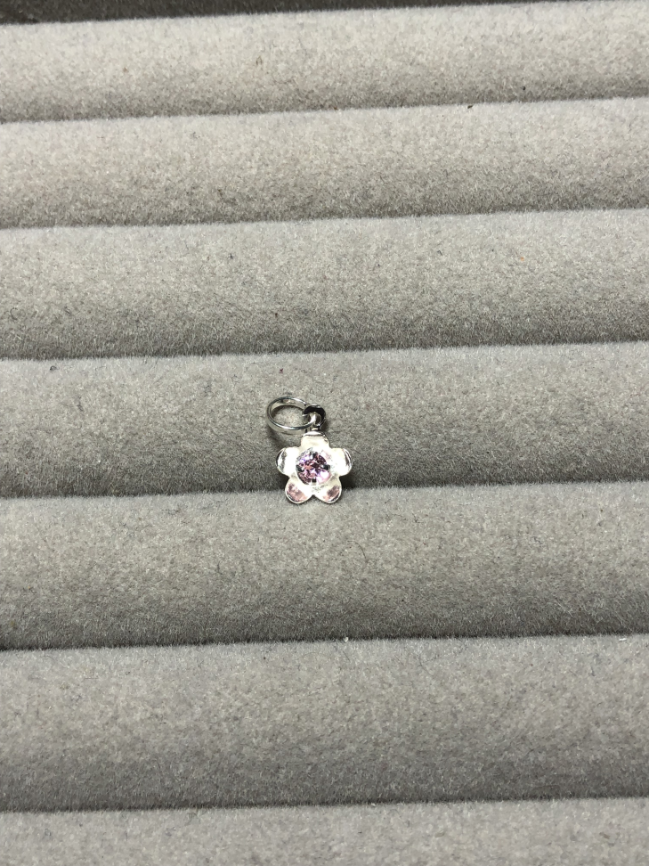 PINGENTE FLOR COM ZIRCÔNIA 3MM REDONDA