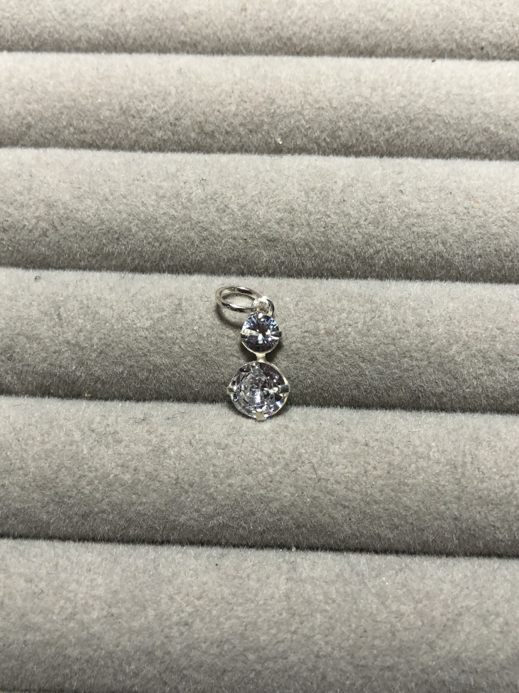 PINGENTE ZIRCÔNIA DUPLA 4MM E 6MM