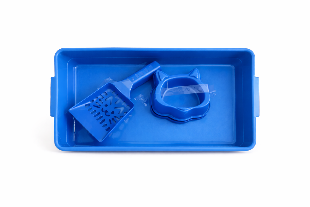 Kit Caixa de Areia + Pá Limpa Cocô + 2 Potes de ração - #1