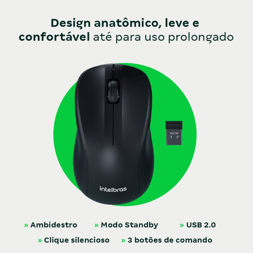 Mouse Intelbras Sem Fio MSI 50 - #1