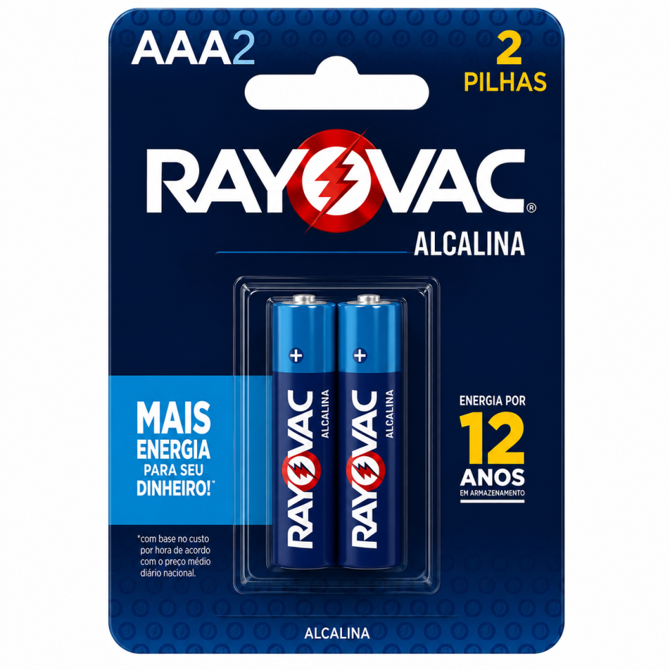 Pilha Alcalina Rayovac AAA2 c/2