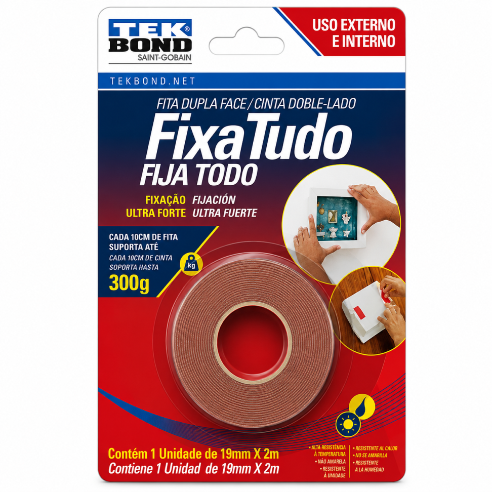 Fita Gel Tekbond 19mmx2m Int/Ext