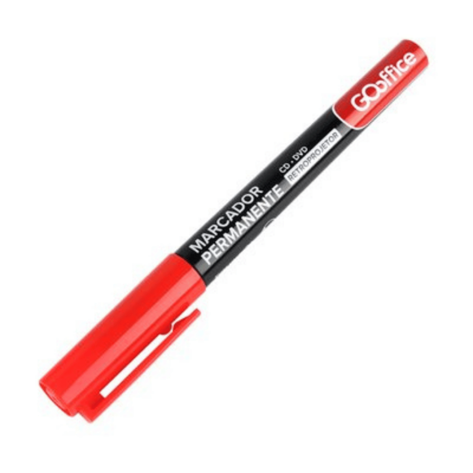 Caneta Retroprojetor CD/DVD Go Office 2mm Vermelha - #1