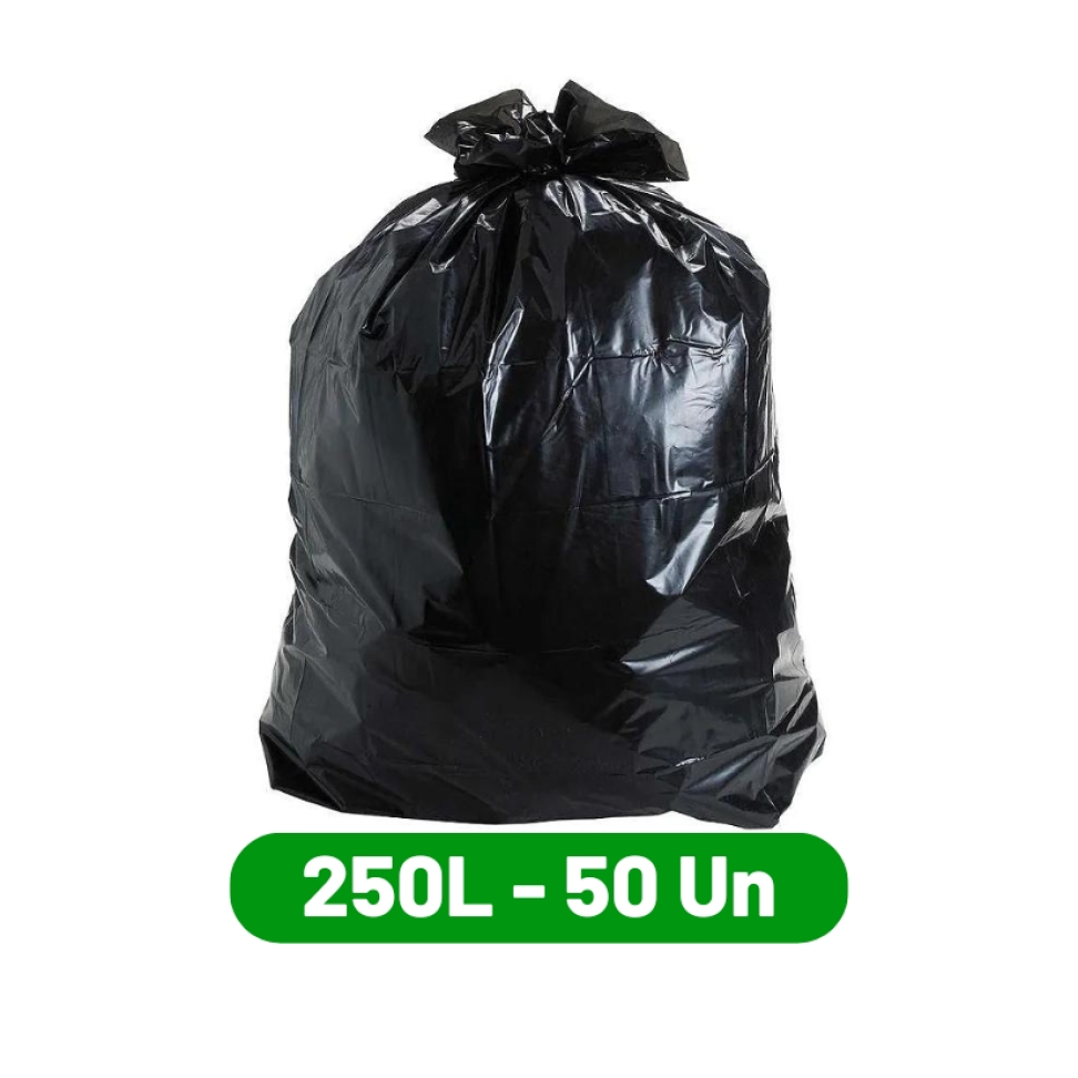 Saco de Lixo 250L Resistente 50un