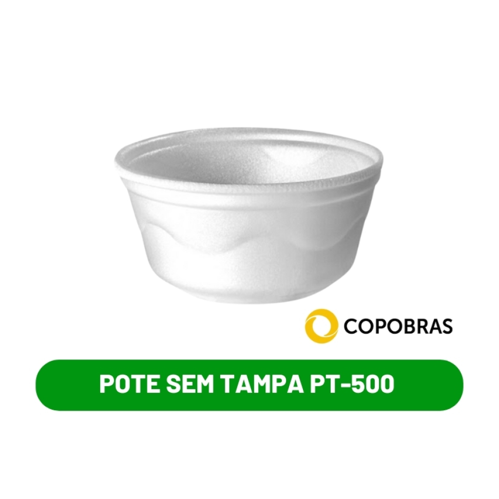 Embalagem De Isopor Sem Tampa 500Ml Pt-500 Copobras c/100