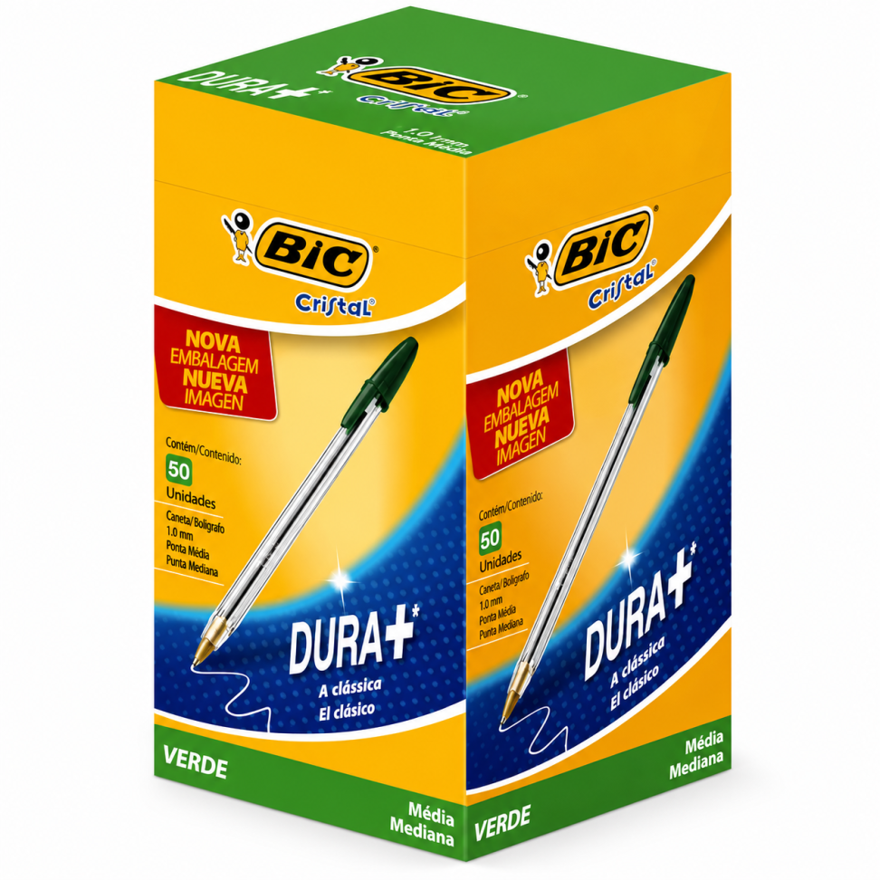 Caneta Bic Cristal Dura+ Verde c/50