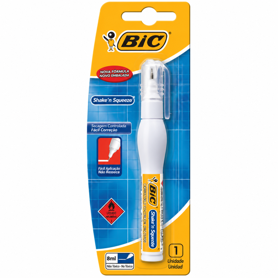 Corretivo Caneta Bic 8ml Blister