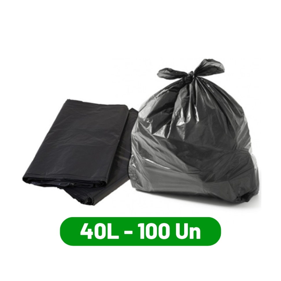 Saco de Lixo 40L 100un