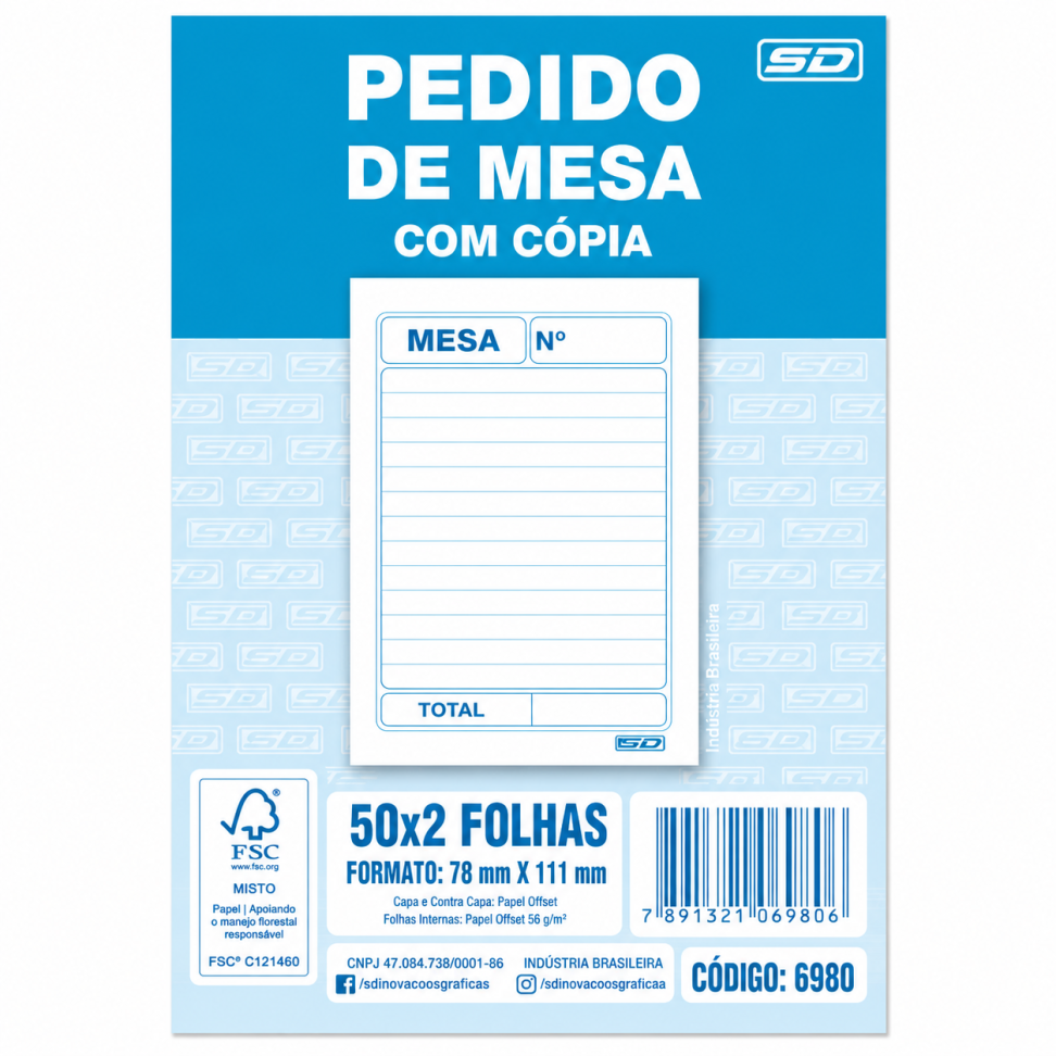 Talão Pedido São Domingos Pequeno 50x2