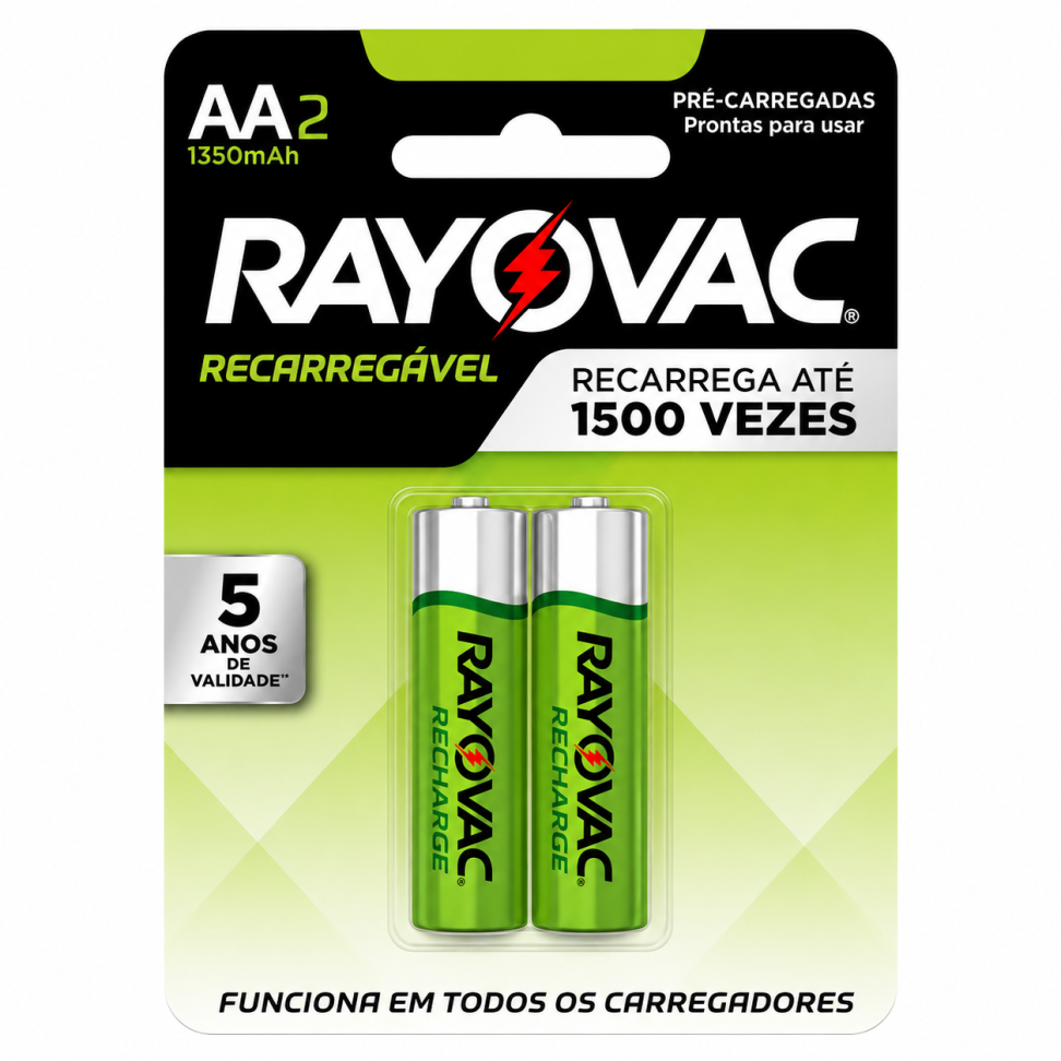 Pilha Recarregável Rayovac AA c/2