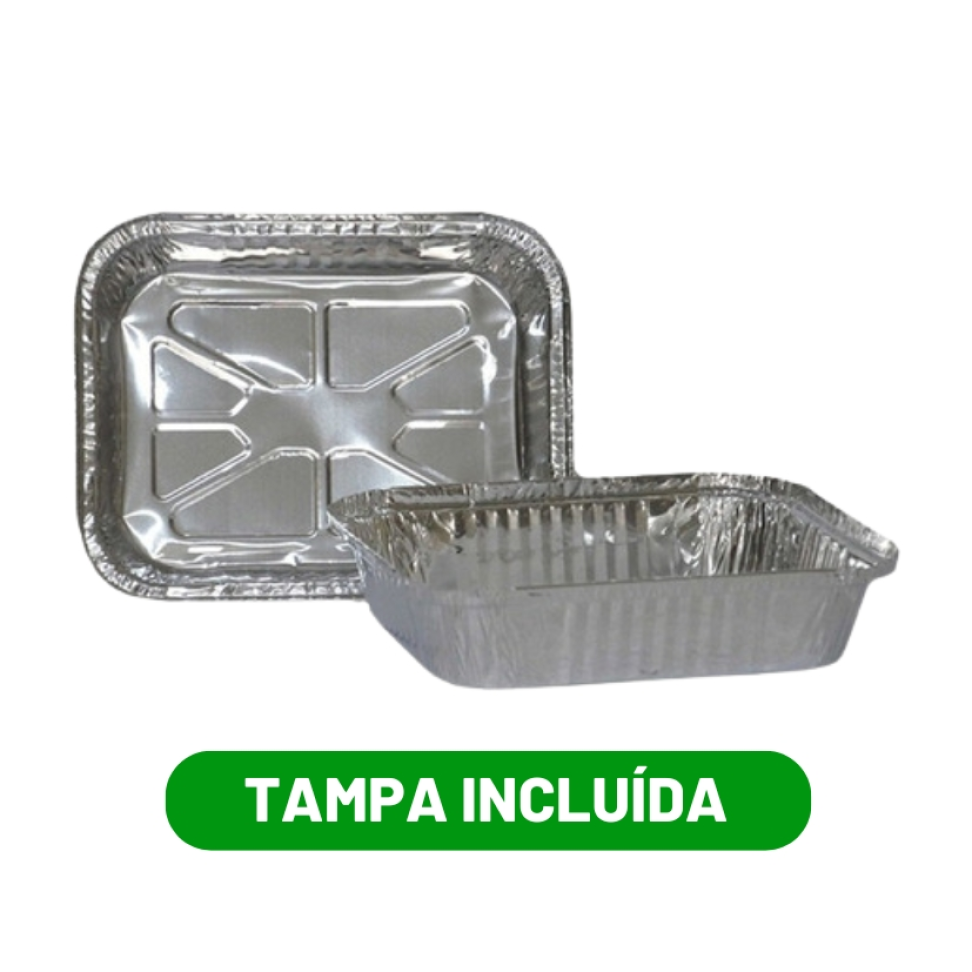 Embalagem De Alumínio Retangular 1100ml Pra Viagem c/100