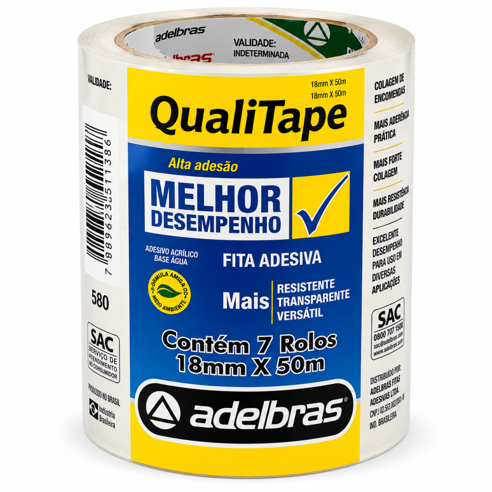 Fita Embalagem Adelbras 18x50 Transparente