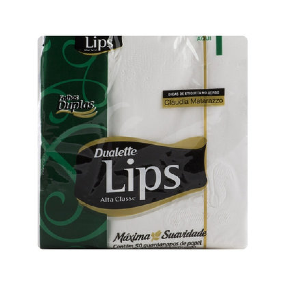 Guardanapo Folha Dupla Lips 24cm c/50