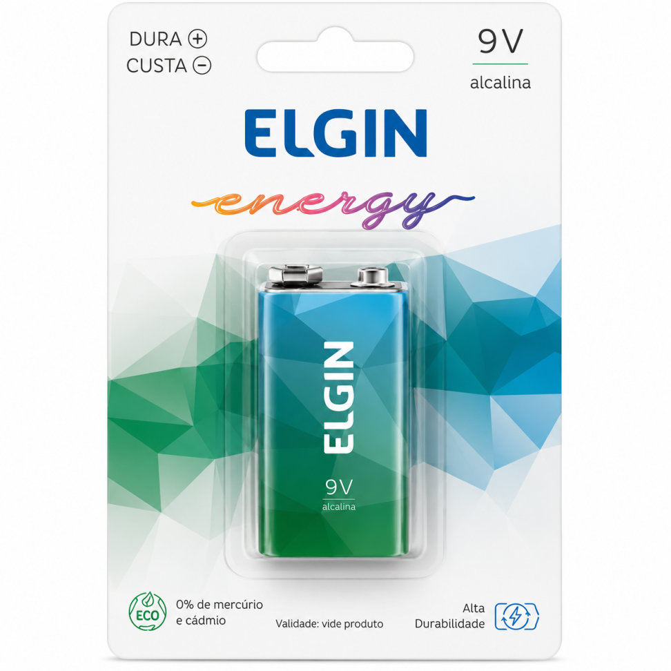 Bateria Alcalina Elgin 9V