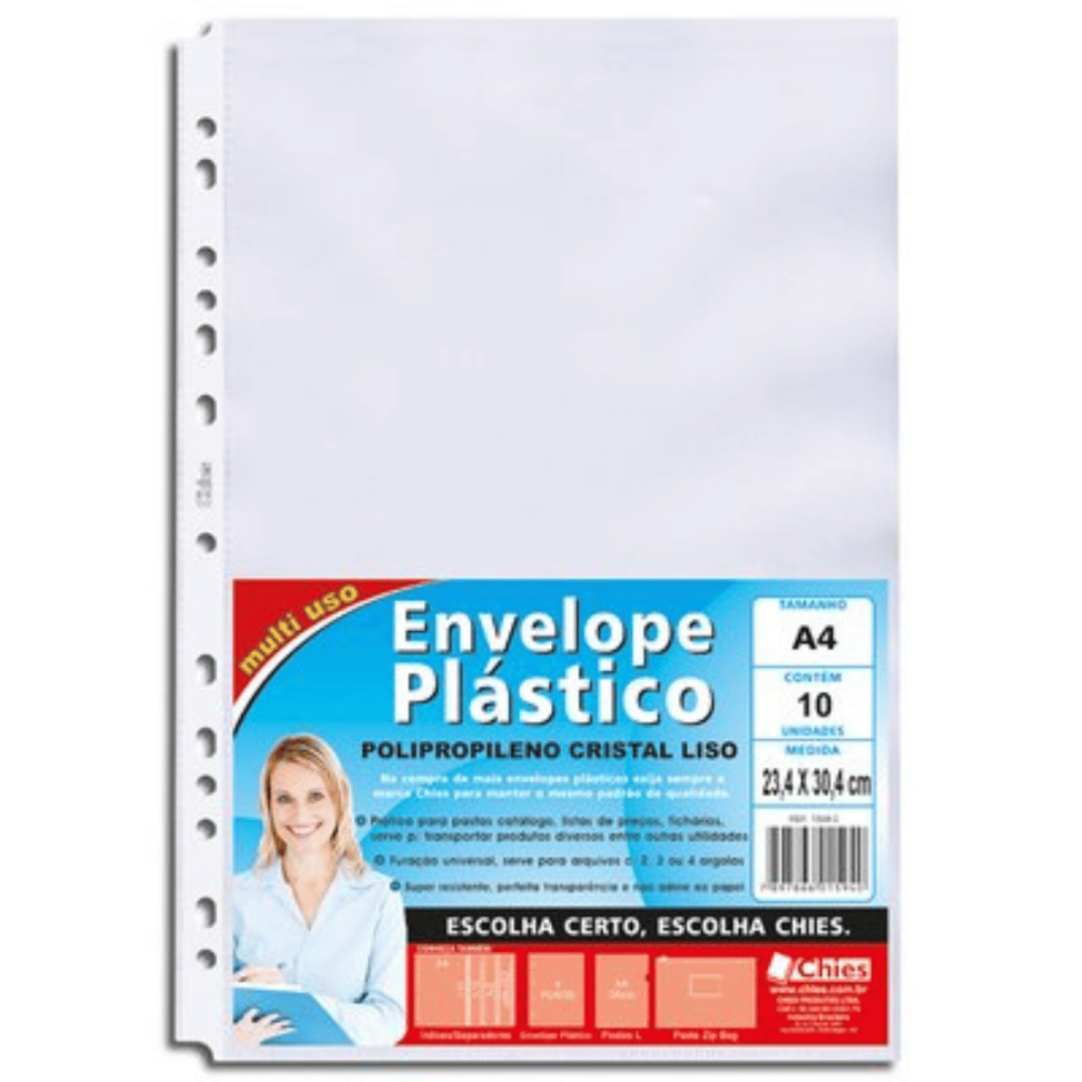 Saco Plástico Chies A4 Furo Universal - 10 un - #1