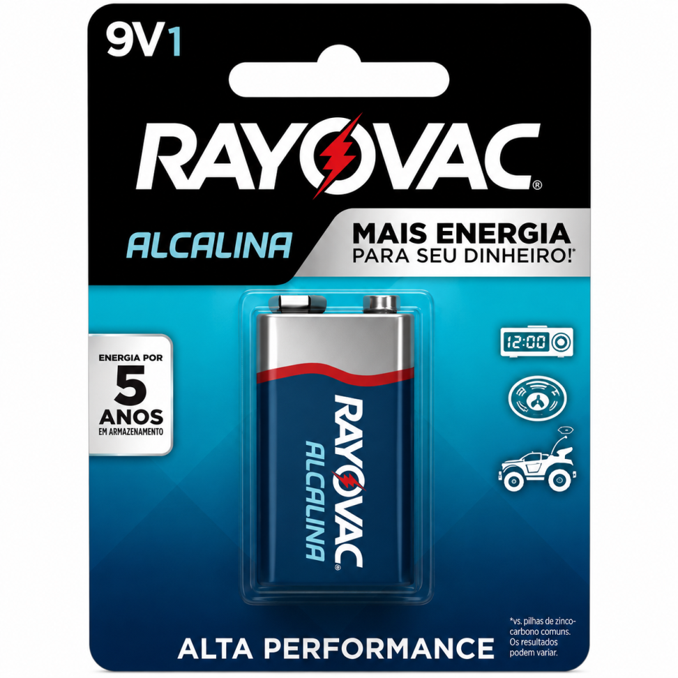 Bateria Alcalina Rayovac 9V