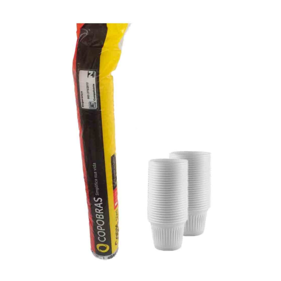 Copo Plástico Branco 50ml Copobras
