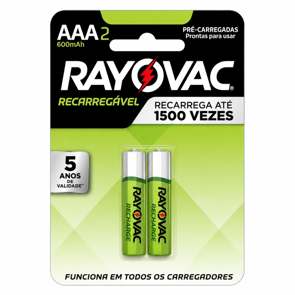 Pilha Recarregável Rayovac AAA c/2