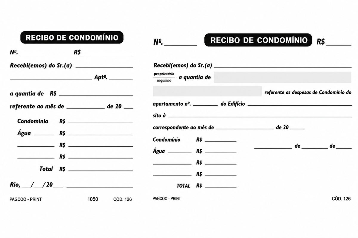 Recibo Pacheco Condomínio c/Canhoto 50x1