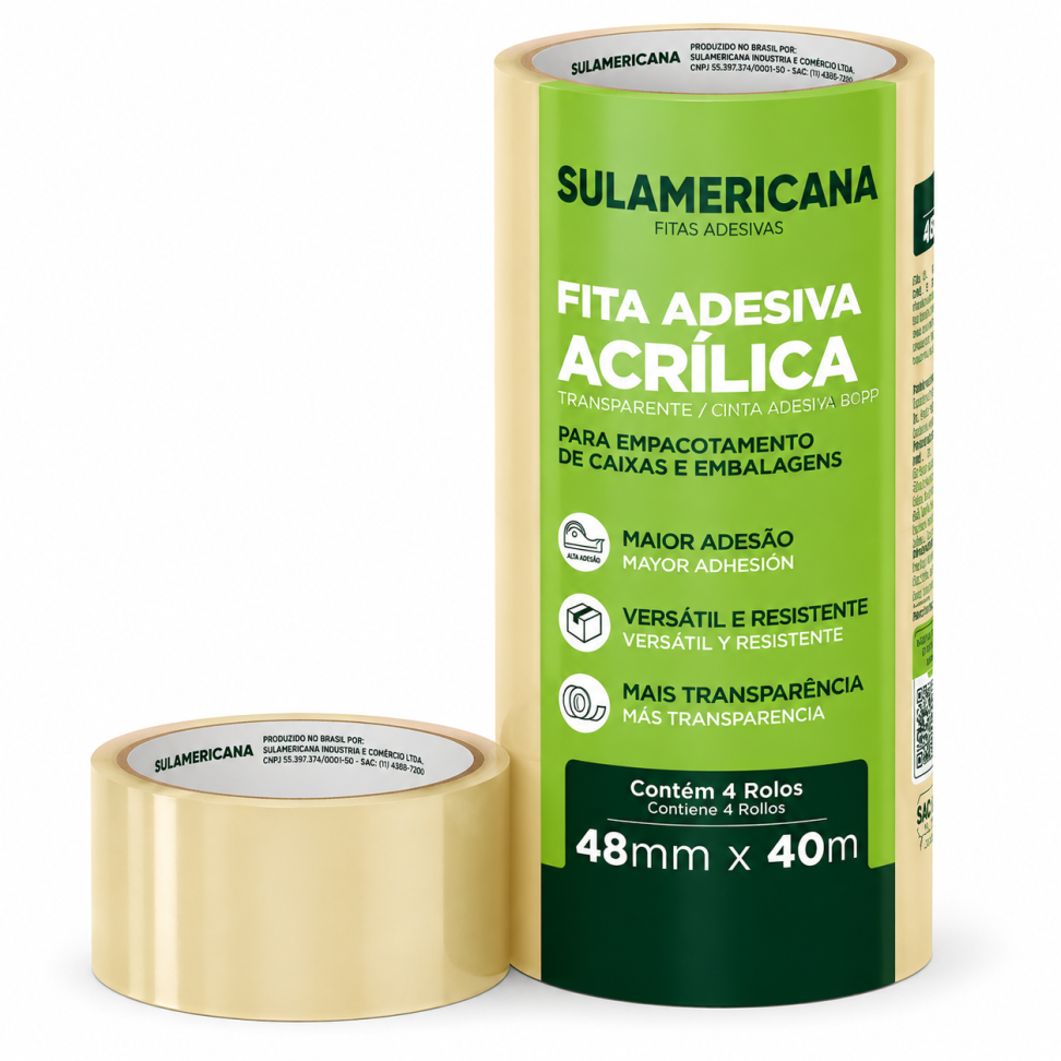 Fita Embalagem Sulamericana 48x40 Transparente