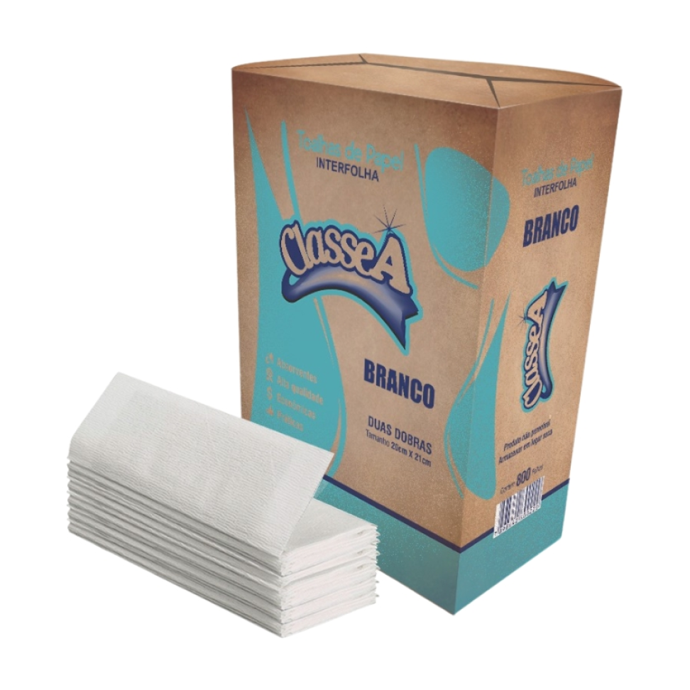 Papel Toalha Branco Classe A 800un