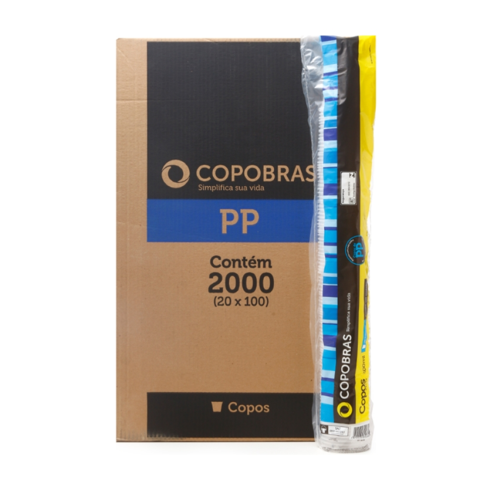 Copo Plástico Branco 300ml Copobras