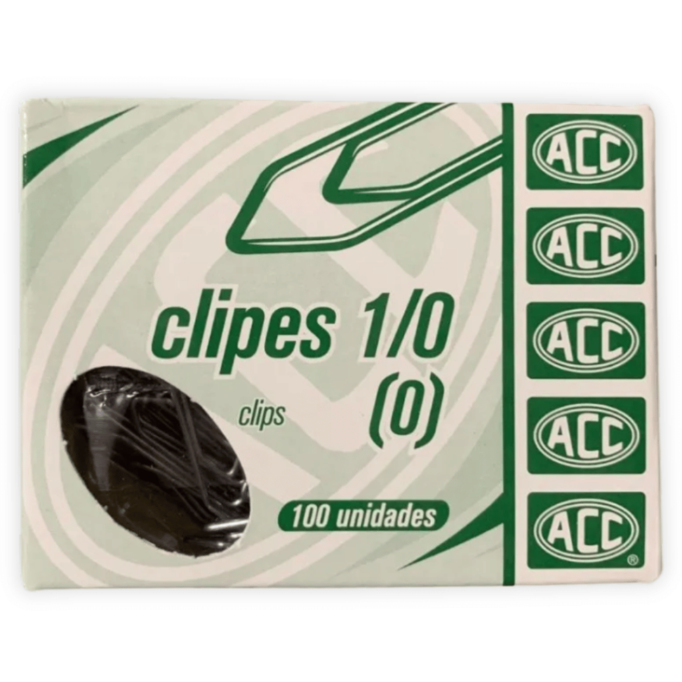 Clipes para Papel N.1/0 100 Unidades ACC