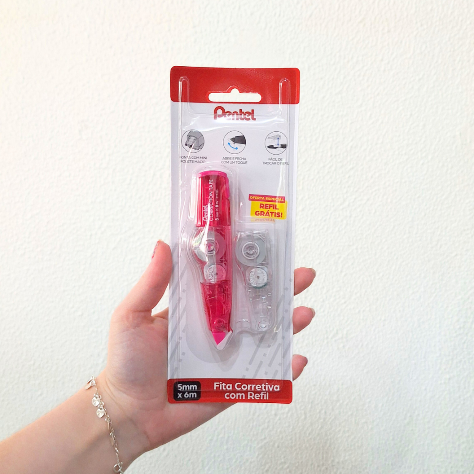 Fita Corretiva 6m x 5mm com Refil Pentel - #1