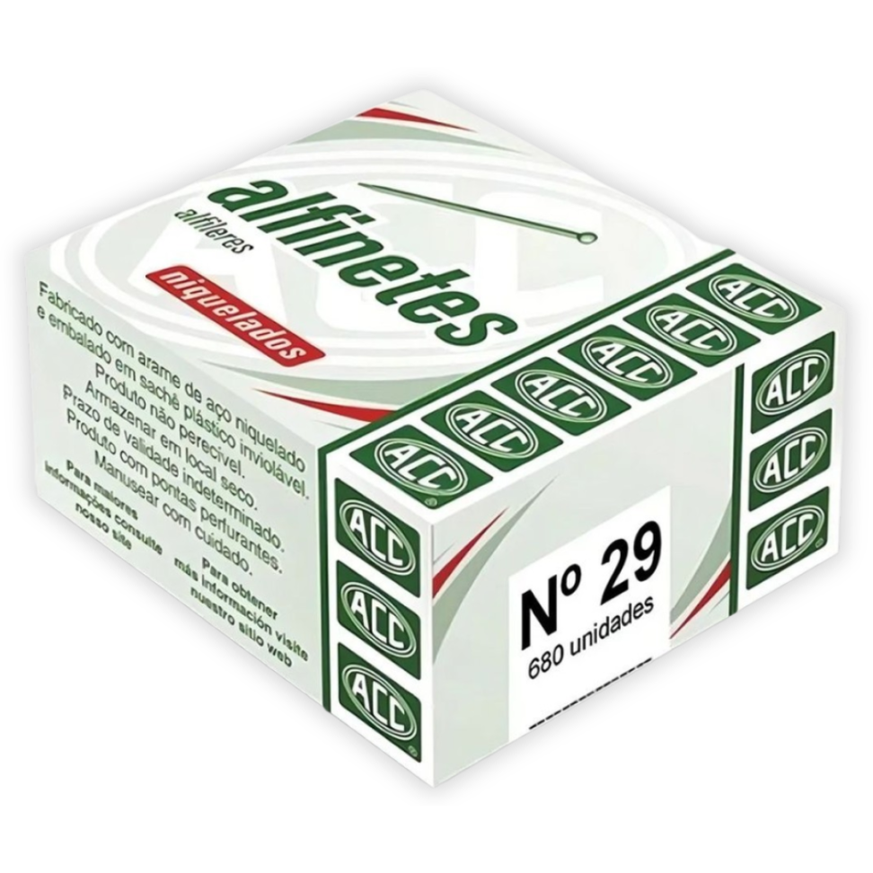 Alfinete de Costura N.29 Niquelado 680 Unidades ACC