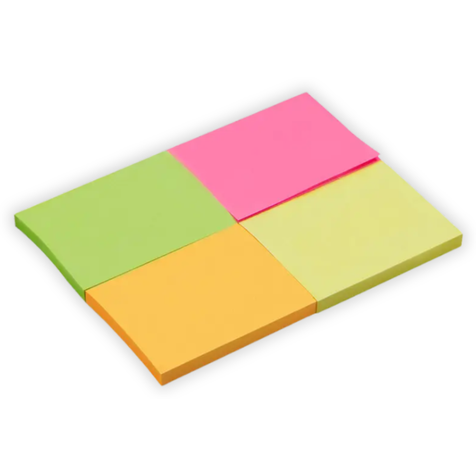 Bloco Adesivo 4 Blocos 38mm x 50mm Neon Colors 200 Folhas Maxprint