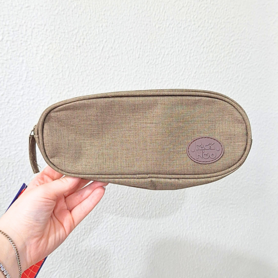 Estojo Simples Jeans Marrom Packn'Go - #1