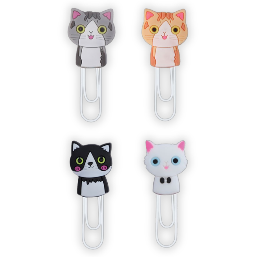 Clipes para Papel Decorados 51mm Purrfect Cats 4 Unidades Tilibra