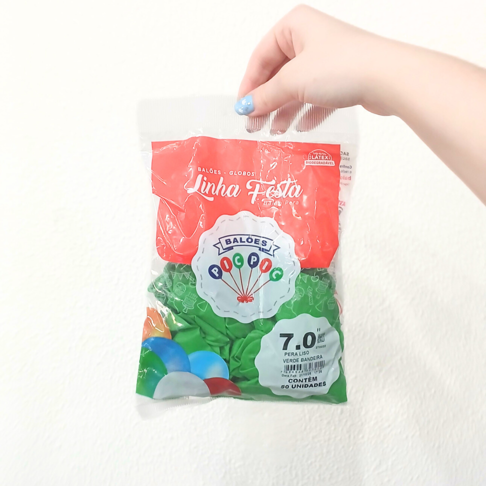 Balões Pera Liso Verde Bandeira N.7 50 Unidades Granfesta Pic Pic - #3