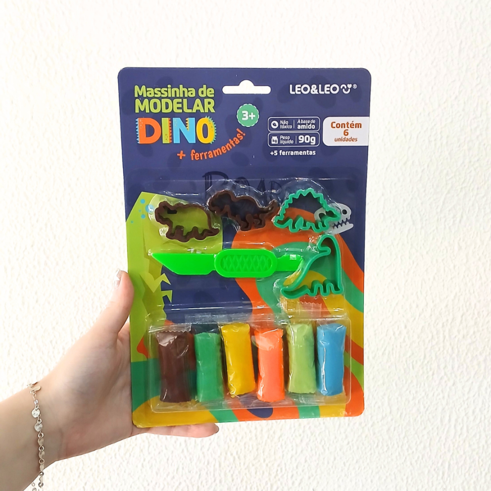 Massinha de Modelar Dino 6 Cores + Ferramentas Leo e Leo - #3