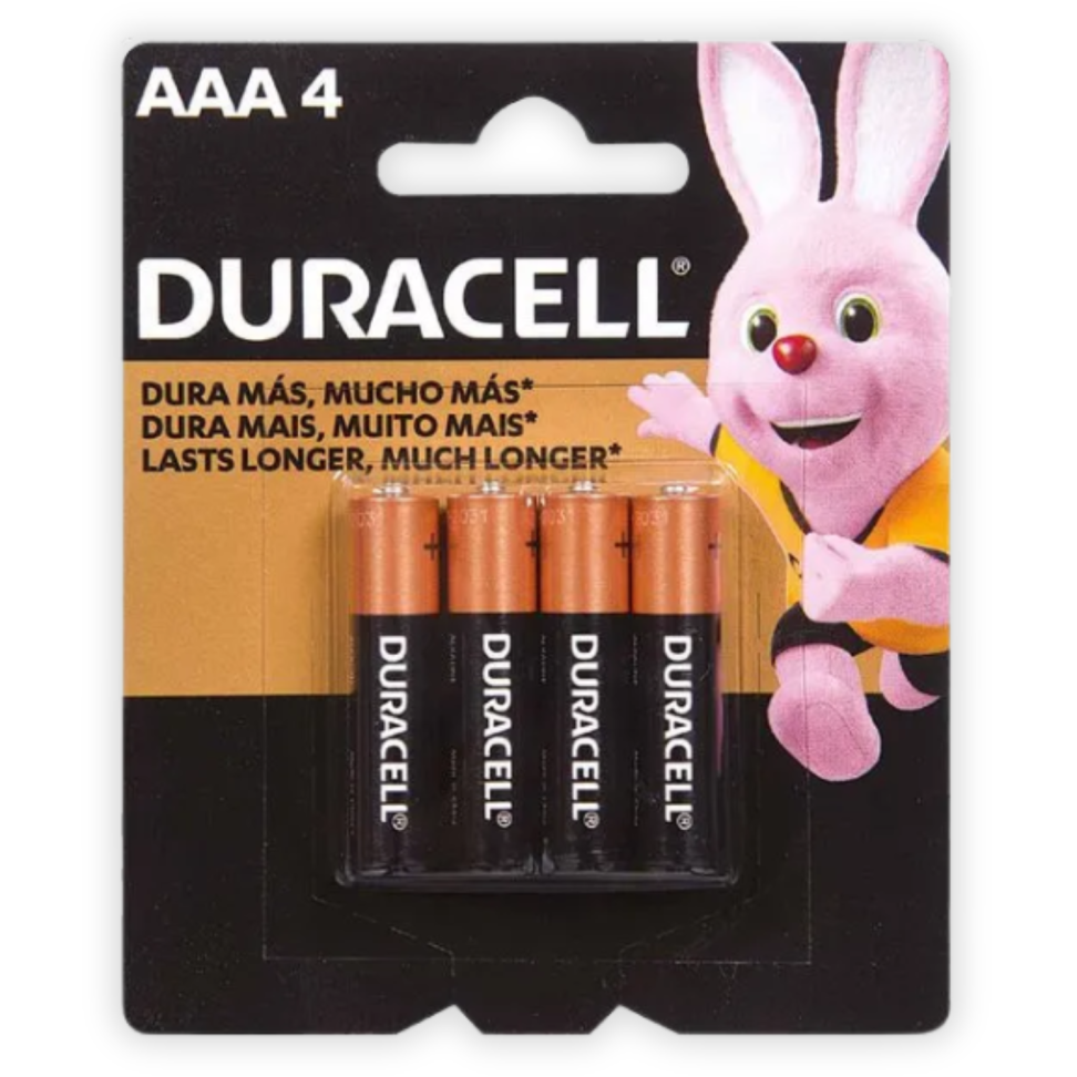 Pilha Alcalina AAA 4 Unidades Duracell