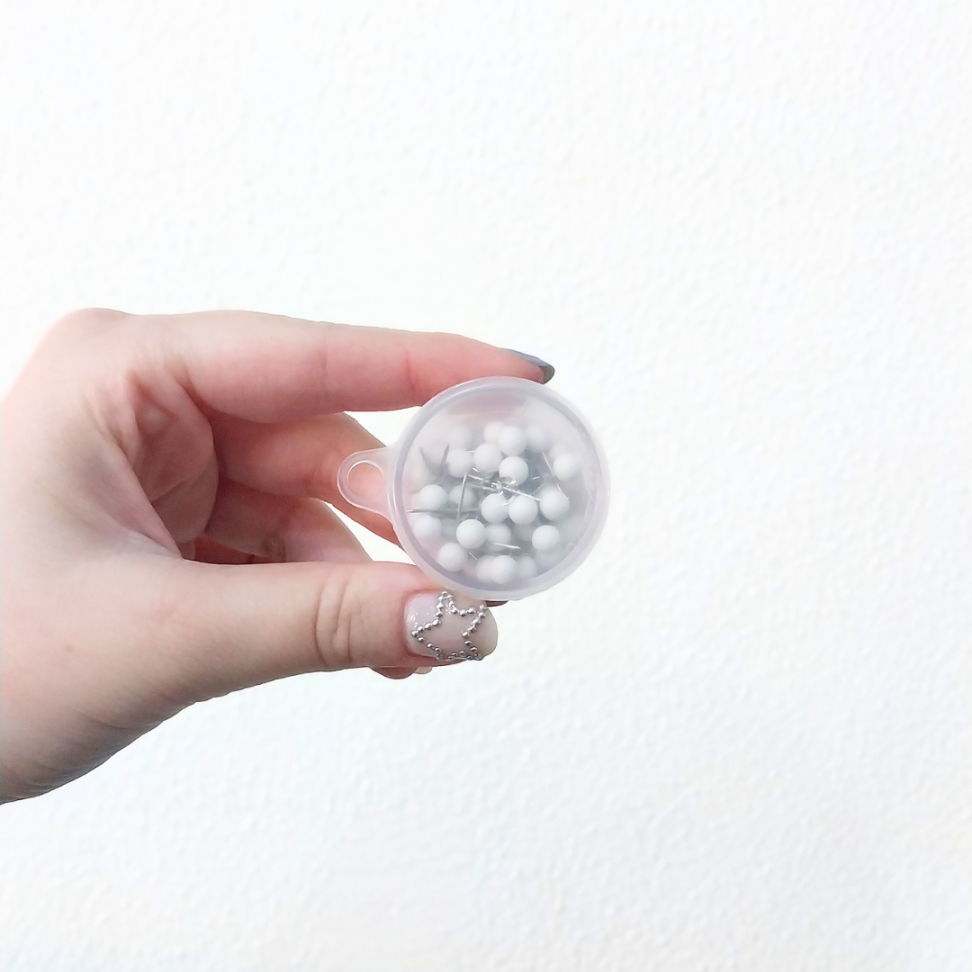 Alfinete para Mapa Tipo Bola Branco 5mm 50 Unidades ACC