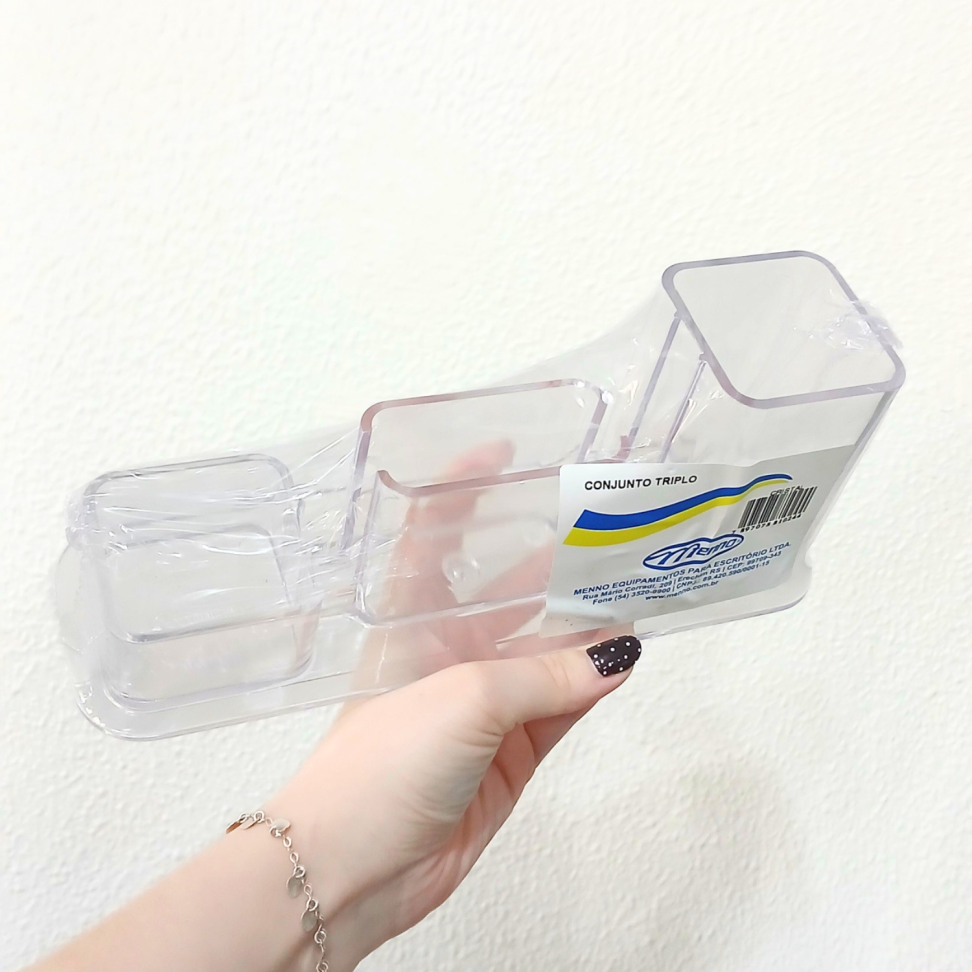 Porta Canetas Acrílico Triplo Menno - #5