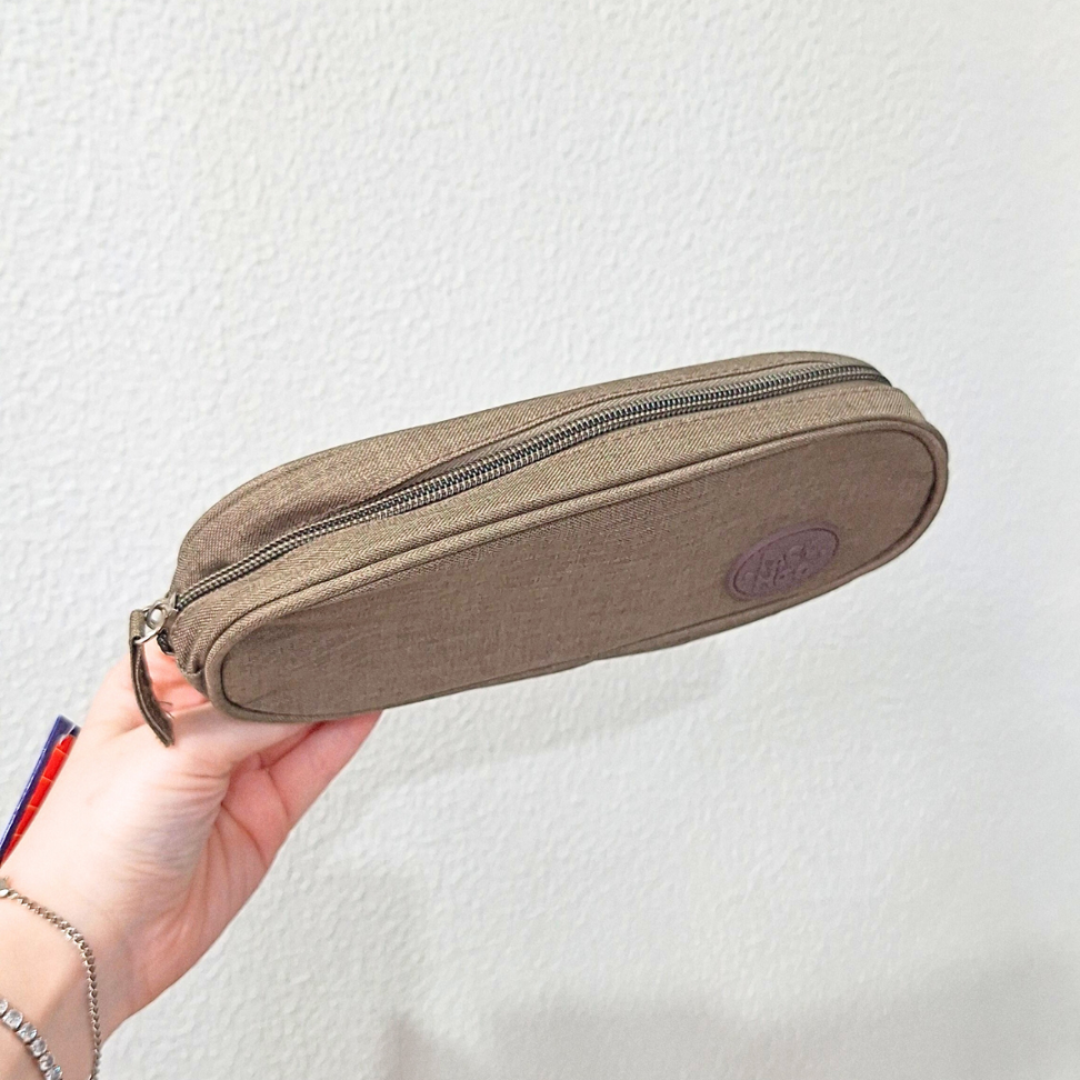 Estojo Simples Jeans Marrom Packn'Go - #1