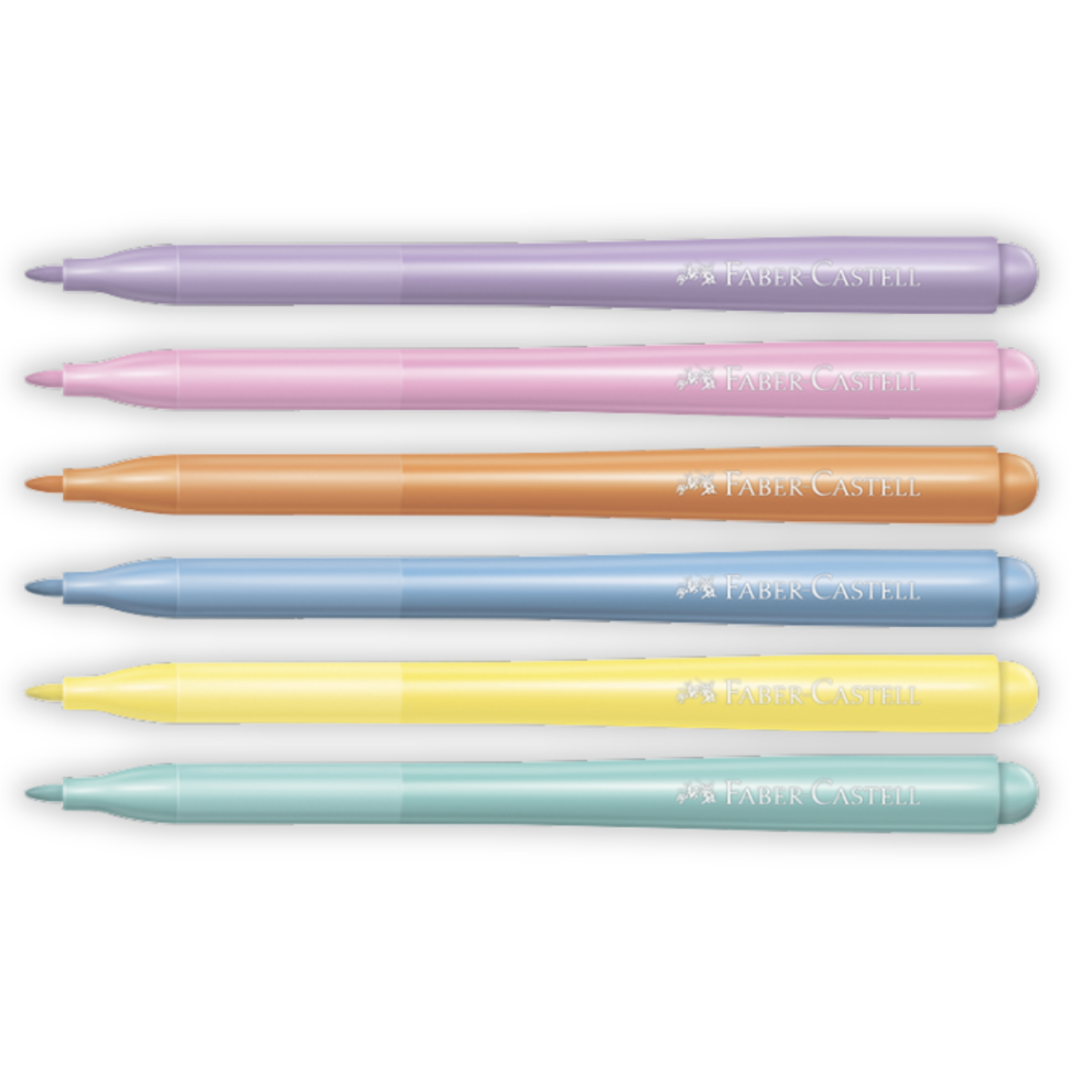 Canetinha Hidrográfica Vai e Vem 6 Cores Pastel Faber-Castell - #2